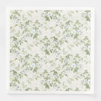 Salie groene chintz diner servetten, Roos en Blad Servet