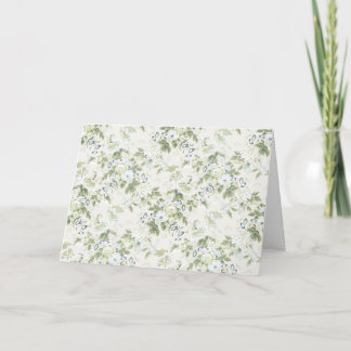 Salie groene Chintz wenskaart, blanco Engelse bloe Kaart