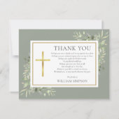 Salie Groene Christelijke Rouwgroen Gedicht Bedankkaart (Voorkant)
