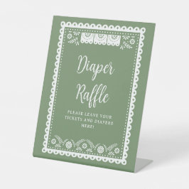 Salie Groene Cielito Lindo Baby Shower Luier Raffl Reclamebord Met Voetstuk