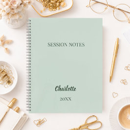 Salie groene coach zakelijke sessie aantekeningen notitieboek