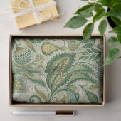 Salie groene crème paisley tissuepapier (Geschenk)