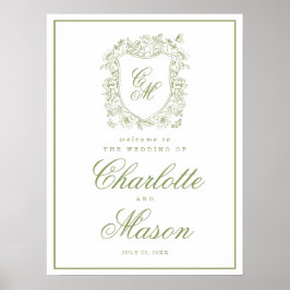 Salie Groene Crest Tuin Trouw Welkom Bord Poster