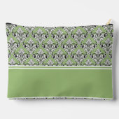 Salie groene damast gedrukt monogram etui (Achterkant)