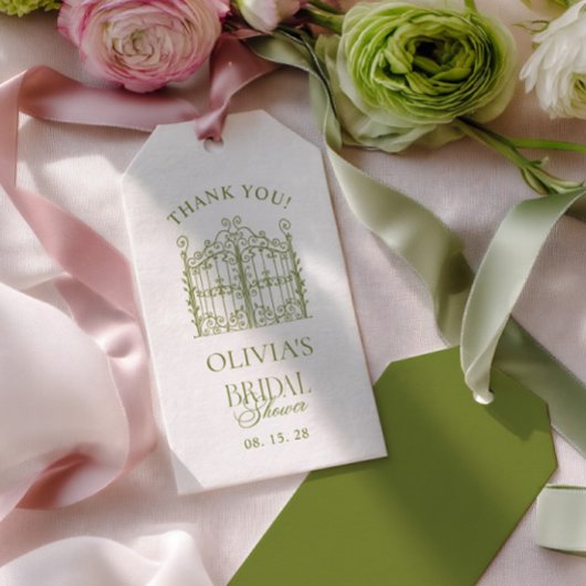 Salie Groene Dank Je Bruidsdouche Cadeaulabel