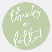 Salie groene Dank u Lotto Sticker (Voorkant)