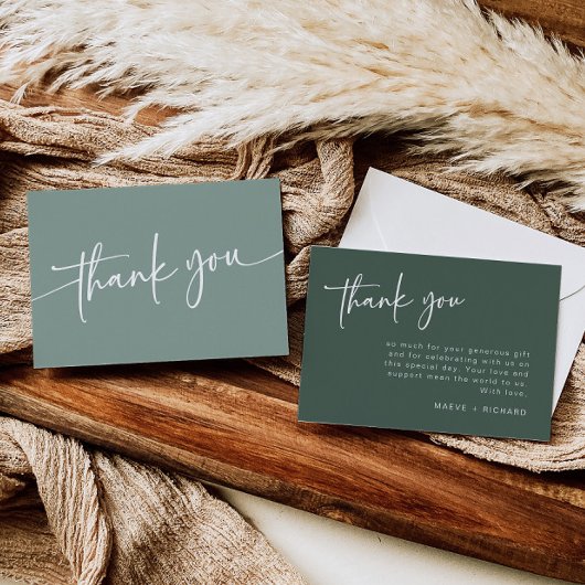 Salie Groene Dankkaart Moderne Minimalistische Jon Bedankkaart