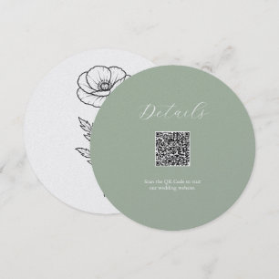 Salie Groene Details QR-codekaart Kaart