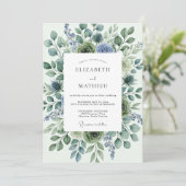 Salie Groene Distel Winter Huwelijk Kaart (Staand voorkant)