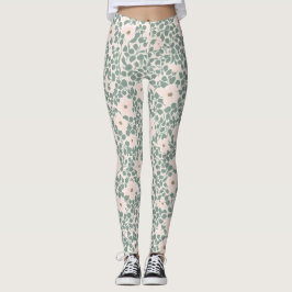 Salie Groene Ditsy Bloemmotief Leggings