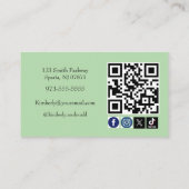 Salie groene doula script sociaal icoon QR-code fo Visitekaartje (Achterkant)