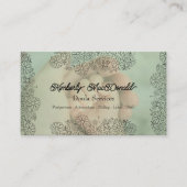 Salie groene doula script sociaal icoon QR-code fo Visitekaartje (Voorkant)