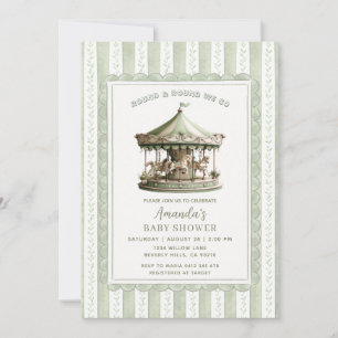 Salie groene draaimolen draaimolen baby shower kaart