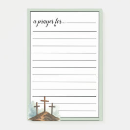 Salie Groene Drie Kruizen Oorlogs Kamer Gebed Post-it® Notes