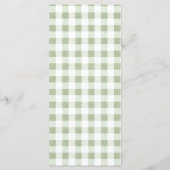Salie Groene Dwaas Gans Babyshower Menu Gingham (Achterkant)