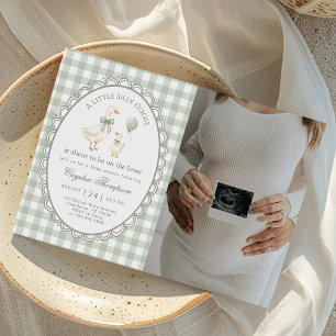 Salie Groene Dwaze Gans Babyshower Foto Kaart