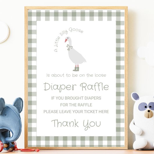 Salie Groene Dwaze Gans Luier Tombola Bord Poster