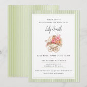 Salie groene eenvoudige babyshower uitnodiging (Voorkant / Achterkant)