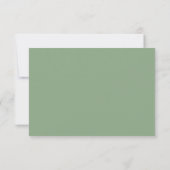 Salie Groene Eenvoudige Minimalistische Typografie RSVP Kaartje (Achterkant)