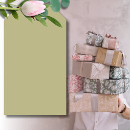 Salie groene effen kleur | Klassiek | Elegant Cadeaulabel