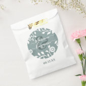 Salie Groene Elegante Bloemkunst Persoonlijke Trou Bedankzakje (Gezegeld)