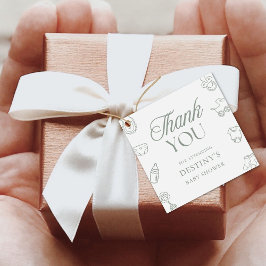 Salie Groene Elegante Dank Je Wel Baby Shower Bedankjes Labels