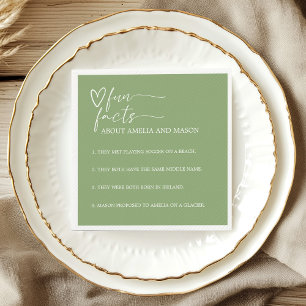 Salie Groene Elegante Leuke Feiten Bruiloft Servet