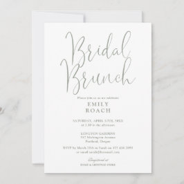 Salie groene elegante script bruidsboeket shower kaart