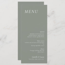 Salie Groene elegante Trouwmenu Menu