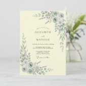 Salie Groene Elegante Weide Bruiloft Kaart (Staand voorkant)