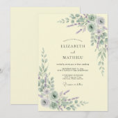 Salie Groene Elegante Weide Bruiloft Kaart (Voorkant / Achterkant)