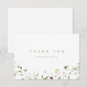 Salie Groene Elegante Wilde Bloem Rustieke Boho Br Bedankkaart (Voorkant / Achterkant)