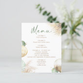 Salie groene en beige boho menukaarten (Staand voorkant)