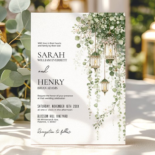 Salie groene en blozende eucalyptus lantaarn bruil kaart
