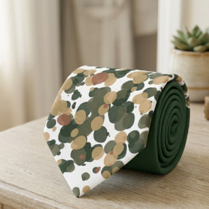 Salie groene en gouden confetti stippen stropdas