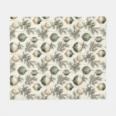 Salie groene en gouden kerstballen fleece deken (Voorkant (Horizontaal))