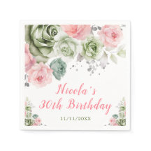 Salie Groene en Roze Bloemen Verjaardag