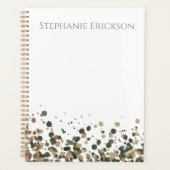 Salie groene en terracotta abstracte stip planner (Voorkant)