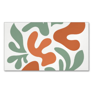 salie groene en terracotta abstracte wandkunst magnetisch visitekaartje