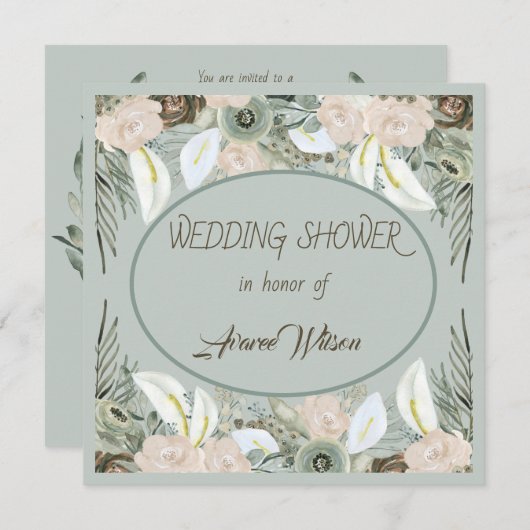 Salie Groene en Vanille Crème Douche Kaart (Voorkant / Achterkant)