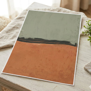 Salie groene en verbrande oranje minimalistische k poster