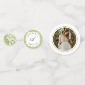 Salie groene en witte Hydrangea Bruidsdouche Confetti (Voorkanten)