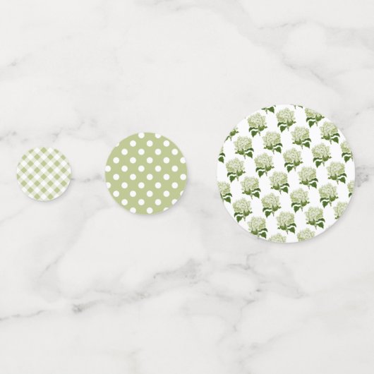 Salie groene en witte Hydrangea Bruidsdouche Confetti (Achterkanten)