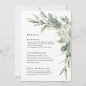 Salie groene eucalyptus alles in één detail bruilo kaart (Achterkant)
