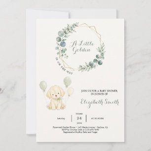 Salie Groene Eucalyptus Baby Shower Golden Retriev Kaart