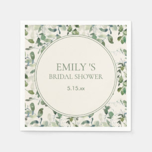 Salie Groene Eucalyptus Bladeren Crème Bruiloft Bo Servet