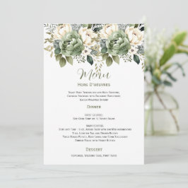 Salie Groene Eucalyptus Bloemige Trouw | Menu Kaart