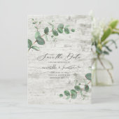 Salie groene Eucalyptus botanische bladeren witte  Save The Date (Staand voorkant)