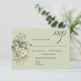 Salie Groene Eucalyptus Botanische Bloem RSVP | Kaartje