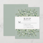 Salie Groene Eucalyptus Bruiloft RSVP Kaartje (Voorkant / Achterkant)
